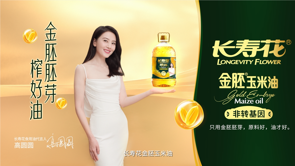 長(zhǎng)壽花品牌開啟全面升級(jí)，高圓圓傾力代言，金胚玉米油新廣告片重磅發(fā)布！